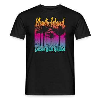 Coucher de soleil vintage sur l’île de Nemto - T-shirt homme - noir - Devant - AI Model Male 178 light (178cm)
