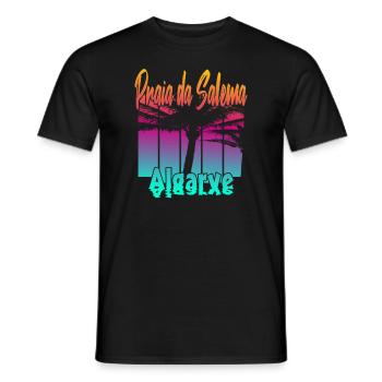 Vintage Praia da Salema Algarve - Men's T-Shirt - black - Front - AI Model Male 178 light (178cm)