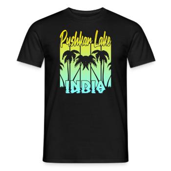 Pushkar Lake India Sonnenuntergang - Männer T-Shirt - Schwarz - Vorne - AI Model Male 178 light (178cm)