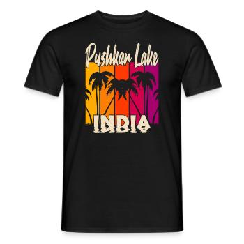 Pushkar Lake India Sonnenuntergang - Männer T-Shirt - Schwarz - Vorne - AI Model Male 178 light (178cm)