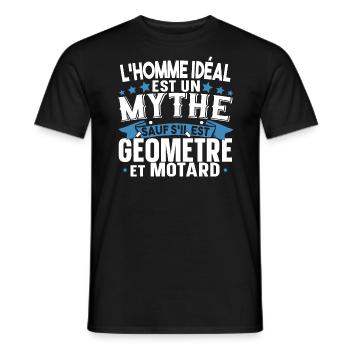 Géomètre Motard Moto Cadeau Homme T-shirt Mug - T-shirt homme - noir - Devant - AI Model Male 178 light (178cm)