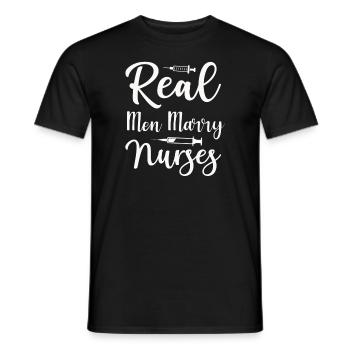 De vrais hommes épousent des infirmières - T-shirt homme - noir - Devant - AI Model Male 178 light (178cm)