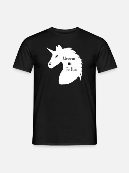 Einhorn in den Usa Unicorn - Mænd T-shirt - sort