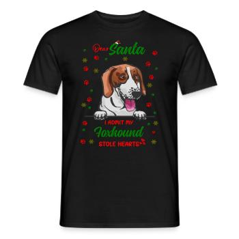 Foxhound Hund Weihnachten Hunderasse - Männer T-Shirt - Schwarz - Vorne - AI Model Male 178 light (178cm)