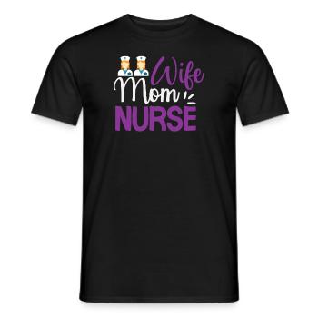 Femme Maman Infirmière - T-shirt homme - noir - Devant - AI Model Male 178 light (178cm)