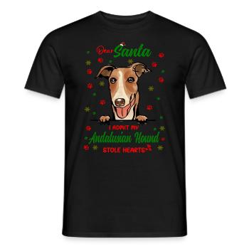 Andalusischer Laufhund Hund Weihnachten Hunderasse - Männer T-Shirt - Schwarz - Vorne - AI Model Male 178 light (178cm)