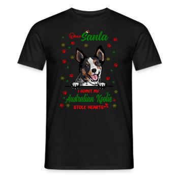 Australischer Koolie Hund Weihnachten Hunderasse - Männer T-Shirt - Schwarz - Vorne - AI Model Male 178 light (178cm)