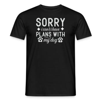 Sorry, can't, have plans with my dog - Men's T-Shirt - black - Front - AI Model Male 178 light (178cm)