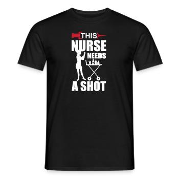 Cette infirmière a besoin d’un shooting - T-shirt homme - noir - Devant - AI Model Male 178 light (178cm)