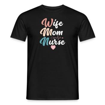 Femme Maman Infirmière - T-shirt homme - noir - Devant - AI Model Male 178 light (178cm)