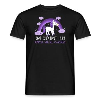 Anti Häusliche Gewalt Love Shouldn't Hurt - Männer T-Shirt - Schwarz - Vorne - AI Model Male 178 light (178cm)