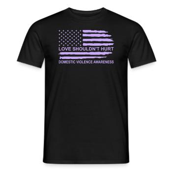 Anti Häusliche Gewalt Love Shouldn't Hurt - Männer T-Shirt - Schwarz - Vorne - AI Model Male 178 light (178cm)