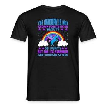 Einhorn The unicorn is not known for beauty - Männer T-Shirt - Schwarz - Vorne - AI Model Male 178 light (178cm)