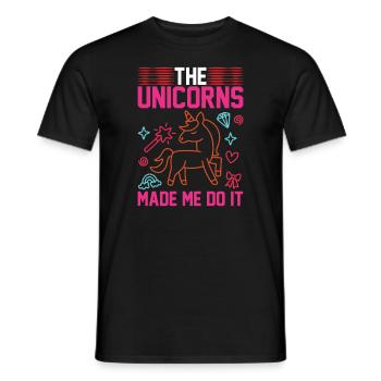 Einhorn Unicorn made me do it - Männer T-Shirt - Schwarz - Vorne - AI Model Male 178 light (178cm)