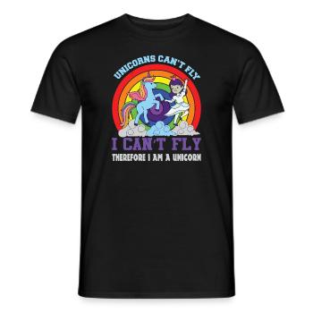 Licornes Licornes ne peuvent pas voler - T-shirt homme - noir - Devant - AI Model Male 178 light (178cm)