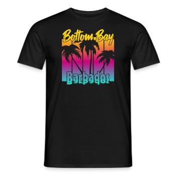 Vintage Bottom Bay Barbados Sunset - T-shirt homme - noir - Devant - AI Model Male 178 light (178cm)