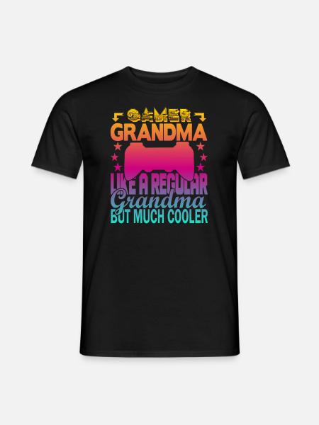 Grand-mère joueuse - T-shirt homme - noir