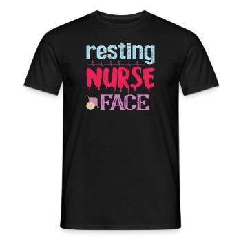 KRANKENSCHWESTER Resting nurse face - Männer T-Shirt - Schwarz - Vorne - AI Model Male 178 light (178cm)