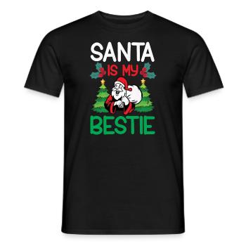 Noël Père Noël mon meilleur ami - T-shirt homme - noir - Devant - AI Model Male 178 light (178cm)