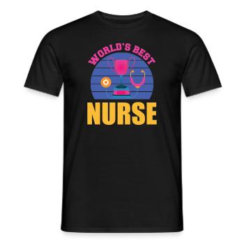 NURSE Nurse - Men's T-Shirt - black - Front - AI Model Male 178 light (178cm)