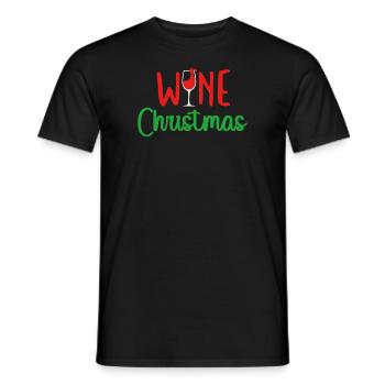 Vin Noël Motif norvégien - T-shirt homme - noir - Devant - AI Model Male 178 light (178cm)