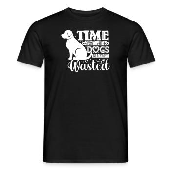 Time spent with dogs is never - Men's T-Shirt - black - Front - AI Model Male 178 light (178cm)