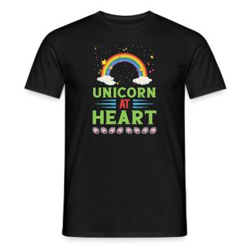Licorne Einhorn au cœur - T-shirt homme - noir - Devant - AI Model Male 178 light (178cm)