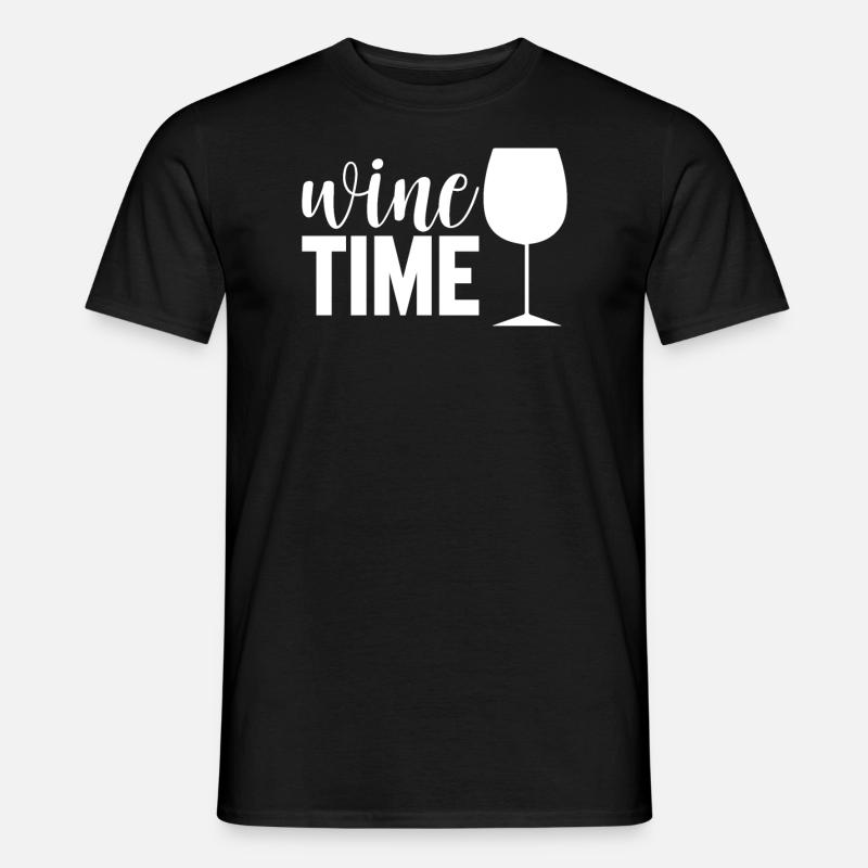 Wein Zeit - Männer T-Shirt - Schwarz
