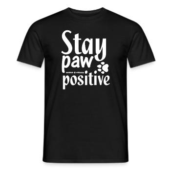 Stay positive paw - Men's T-Shirt - black - Front - AI Model Male 178 light (178cm)