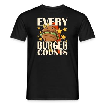 Every Burger Counts - Männer T-Shirt - Schwarz - Vorne - AI Model Male 178 light (178cm)