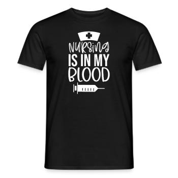 Nurse is in my blood - Men's T-Shirt - black - Front - AI Model Male 178 light (178cm)