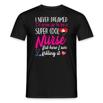 Infirmière super cool - T-shirt homme - noir - Devant - AI Model Male 178 light (178cm)