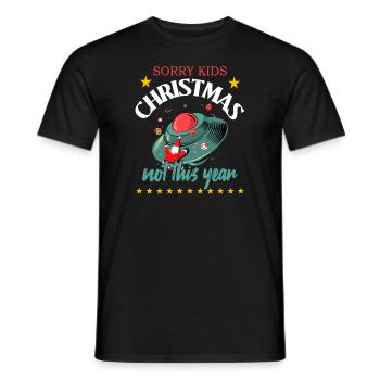 Christmas Santa Claus UFO - Men's T-Shirt - black - Front - AI Model Male 178 light (178cm)