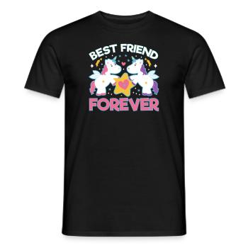 Licorne Licorne Meilleure amie pour toujours - T-shirt homme - noir - Devant - AI Model Male 178 light (178cm)