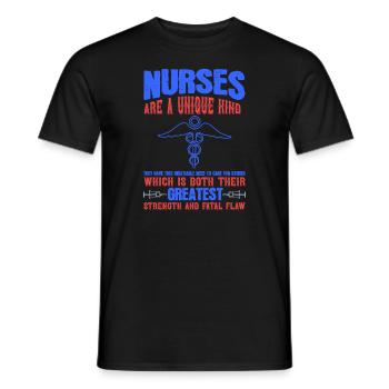 NURSE Nurses are a unique child - Men's T-Shirt - black - Front - AI Model Male 178 light (178cm)