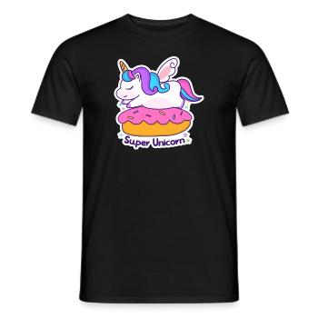 Einhorn Super Licorne - T-shirt homme - noir - Devant - AI Model Male 178 light (178cm)