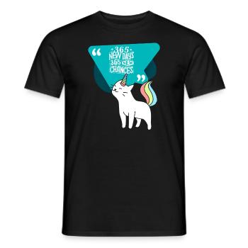 Einhorn Katze Unicorn - Männer T-Shirt - Schwarz - Vorne - AI Model Male 178 light (178cm)