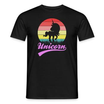 Einhorn Licorne Coucher de soleil - T-shirt homme - noir - Devant - AI Model Male 178 light (178cm)