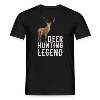 Hirschjagd Legende Rotwild Jäger Jagd Hirschgeweih - Männer T-Shirt - Schwarz - Vorne - AI Model Male 178 light (178cm)