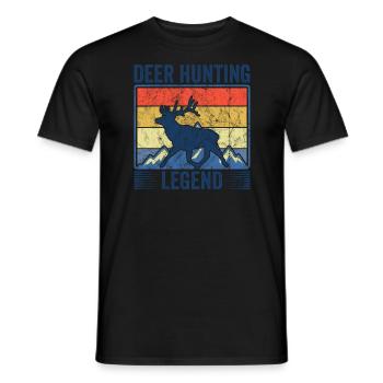 Légende de la chasse au cerf Red Chasse aux bois de cerf - T-shirt homme - noir - Devant - AI Model Male 178 light (178cm)