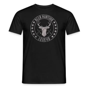 Deer Hunting Legend Red Hunting Deer Antlers - Men's T-Shirt - black - Front - AI Model Male 178 light (178cm)