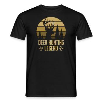 Deer Hunting Legend Red Hunting Deer Antlers - Men's T-Shirt - black - Front - AI Model Male 178 light (178cm)