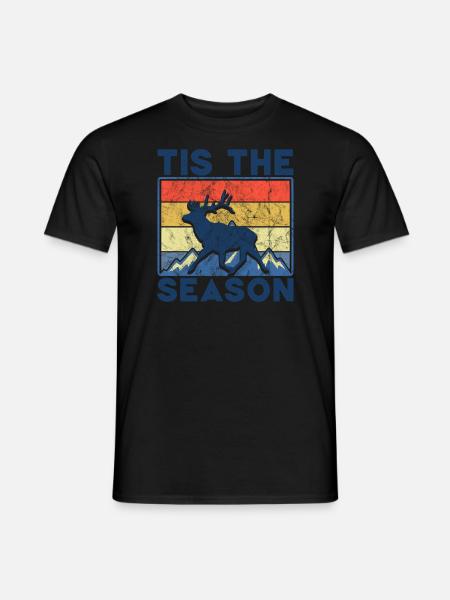 HIrschgeweih Hirschjagd Jagd Jagdsaison - Männer T-Shirt - Schwarz