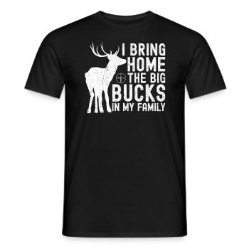 HIrschgeweih Hirschjagd Jagd Jagdsaison - Männer T-Shirt - Schwarz - Vorne - AI Model Male 178 light (178cm)