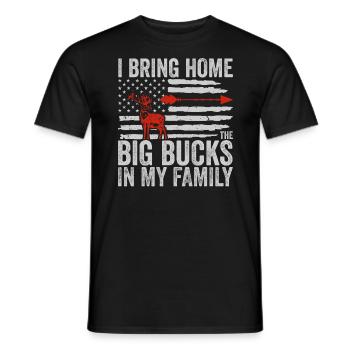 Antlers Deer Hunting Hunting Hunting Season - Men's T-Shirt - black - Front - AI Model Male 178 light (178cm)