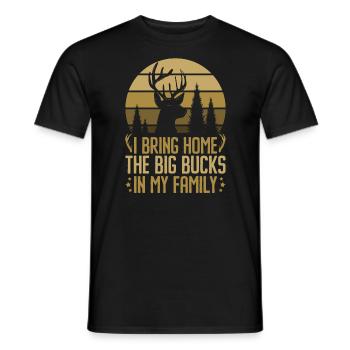 HIrschgeweih Hirschjagd Jagd Jagdsaison - Männer T-Shirt - Schwarz - Vorne - AI Model Male 178 light (178cm)