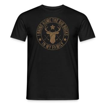Antlers Deer Hunting Hunting Hunting Season - Men's T-Shirt - black - Front - AI Model Male 178 light (178cm)