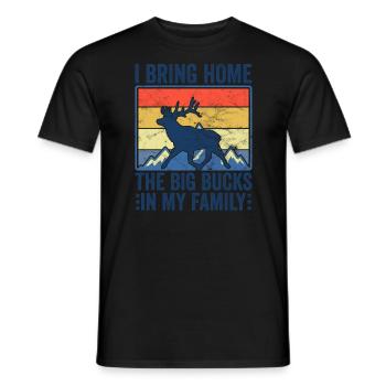 Chasse aux bois de cerf Chasse Saison de chasse - T-shirt homme - noir - Devant - AI Model Male 178 light (178cm)