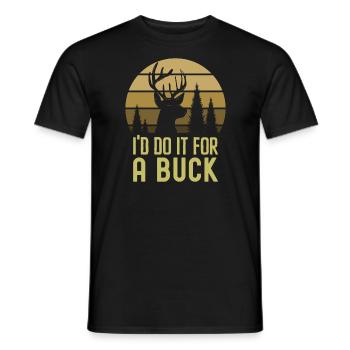 Antlers Deer Hunting Hunting Hunting Season - Men's T-Shirt - black - Front - AI Model Male 178 light (178cm)