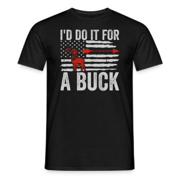 Antlers Deer Hunting Hunting Hunting Season - Men's T-Shirt - black - Front - AI Model Male 178 light (178cm)